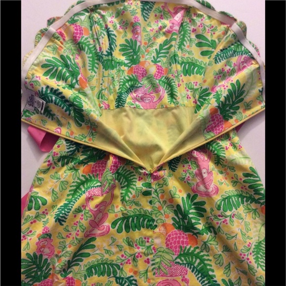 Lilly Pulitzer Sienna Dress in Pink Paradise Lemon Sorbet Strapless 8 EUC - Picture 2 of 8